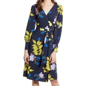 Halogen Navy Floral Wrap Dress